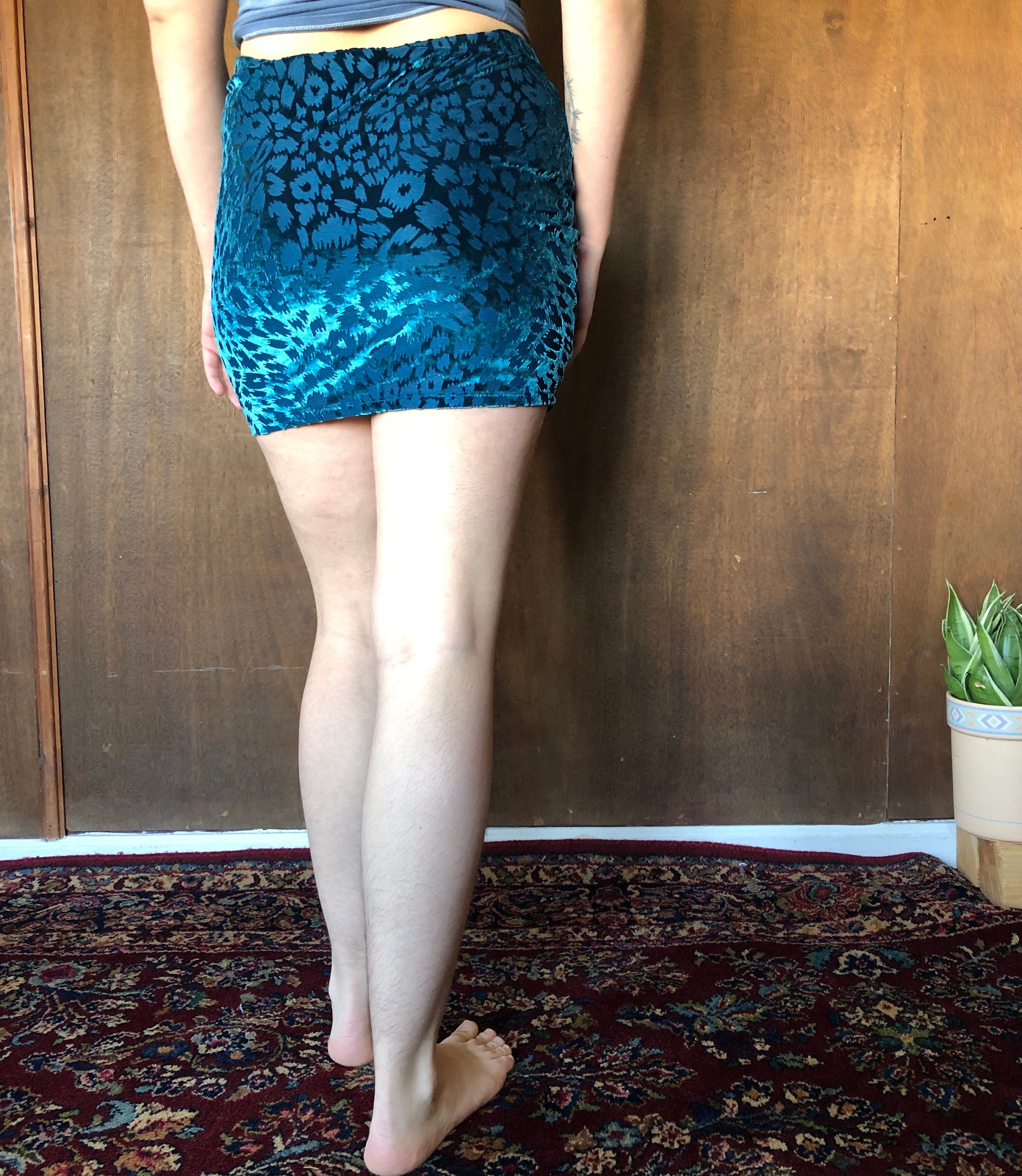 90's Blue on Blue Stretchy Leopard Print Mini Skirt//S-M | Etsy