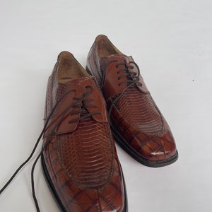 Snakeskin and leather vintage loafers men’s dress shoes loafers vintage snakeskin shoes genuine snakeskin size 8.5