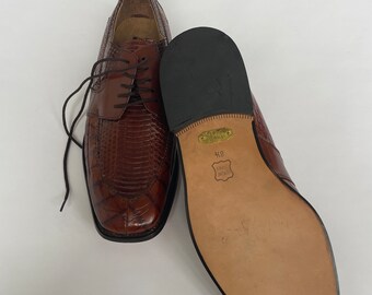 Deadstock Vintage Streetwear Mens 11.5 M Genuine Snakeskin Loafers Shoes Brown Mens Snake Skin Loafers | eBay main image 4