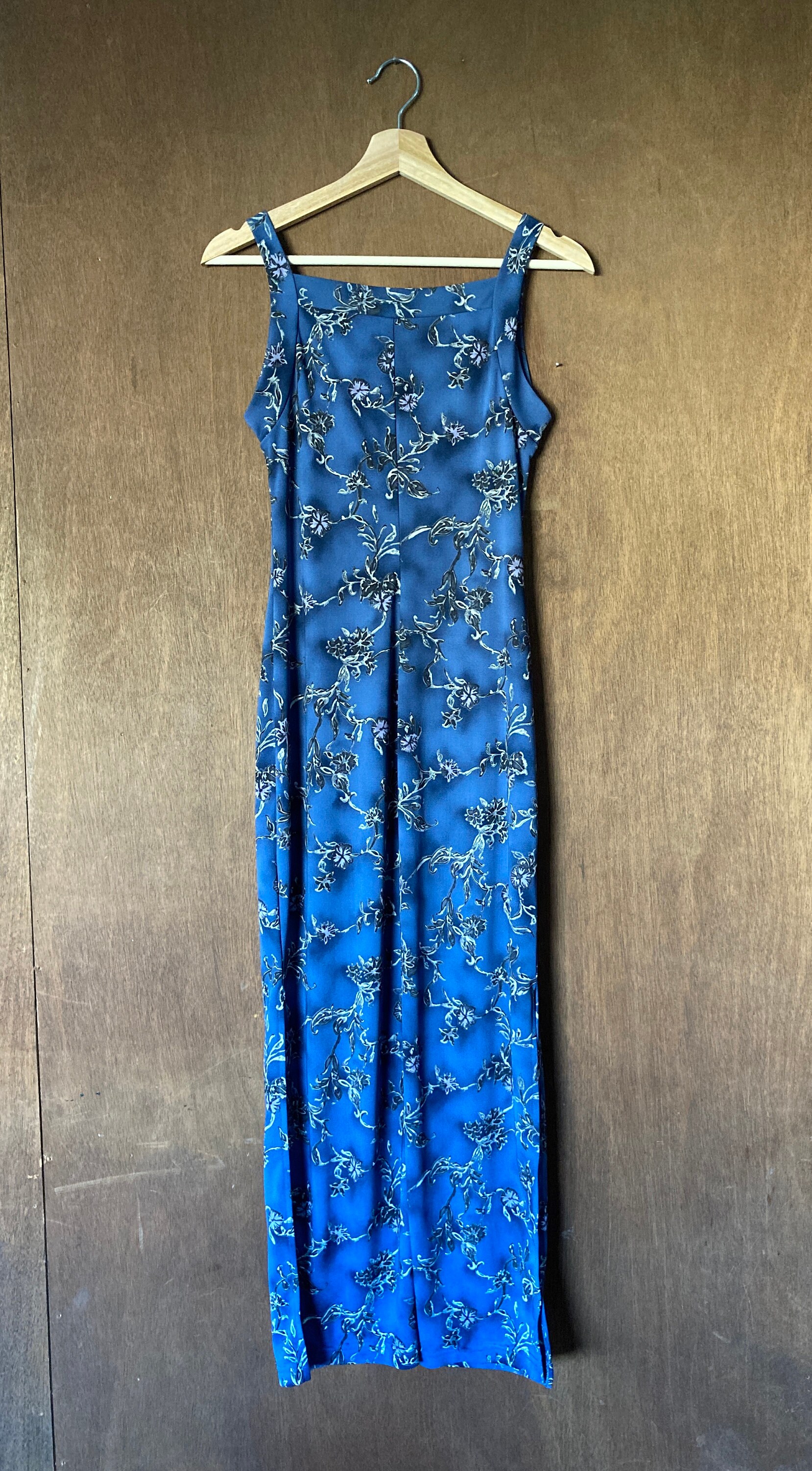Tight Blue Floral 90's Dress//s-m - Etsy