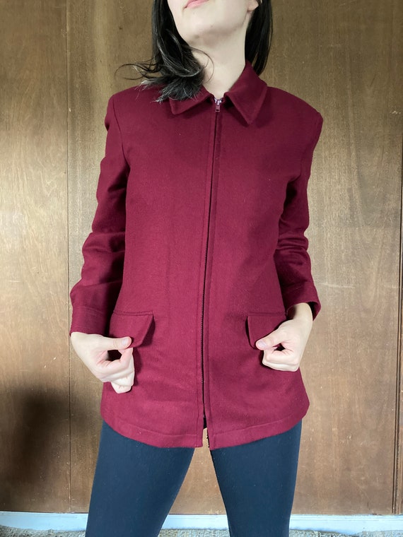 Cranberry Red Wool Chore Jacket//S-M