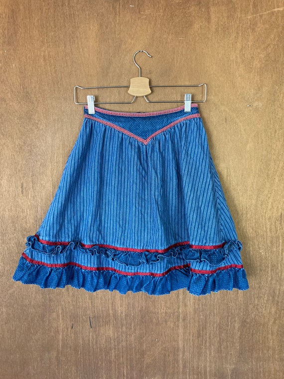 1970's Gunne Sax Vintage High Waisted Ruffled Den… - image 6