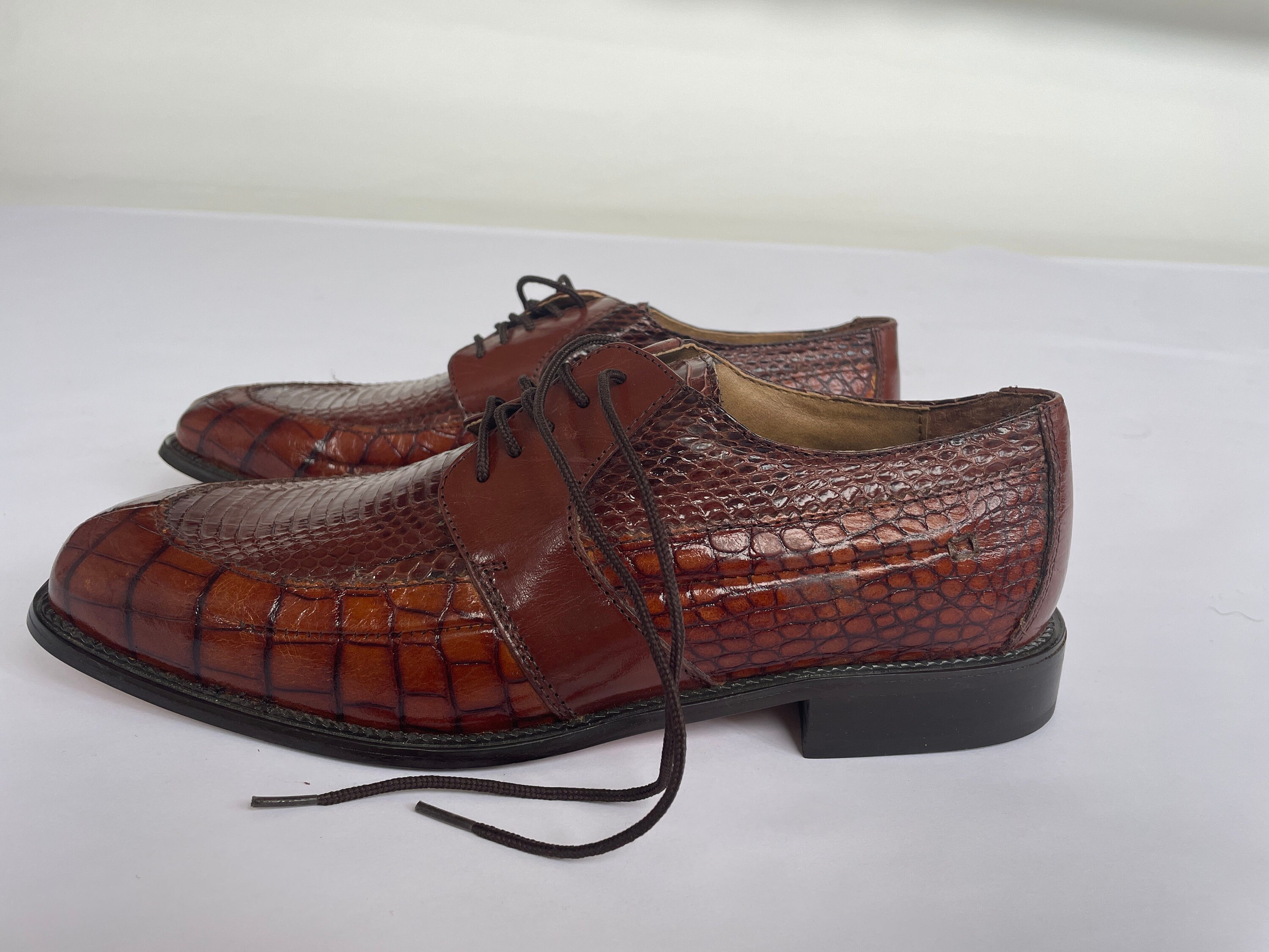 Deadstock Vintage Streetwear Mens 11.5 M Genuine Snakeskin Loafers Shoes Brown Genuine Python Loafers Dark Brown – DanielReCollection main image 3