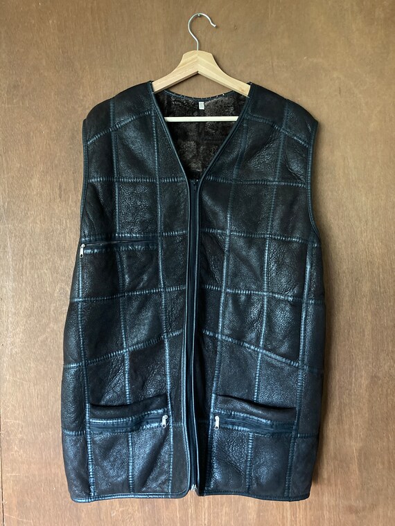 Vintage Patchwork Leather Faux Fur Lined Plus Siz… - image 6