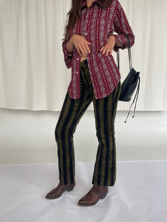 70's Patterned Button Down Dagger Collar Vintage … - image 4