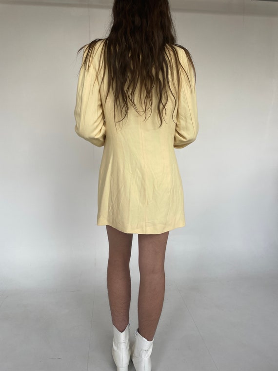 Butter Yellow 90's Blazer Dress // M - image 7