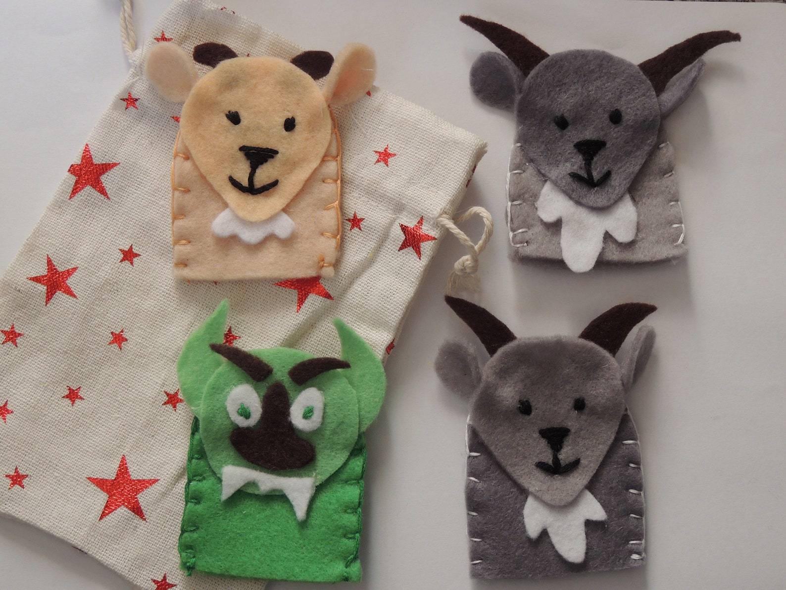 Billy Goat Gruff finger Puppets Etsy