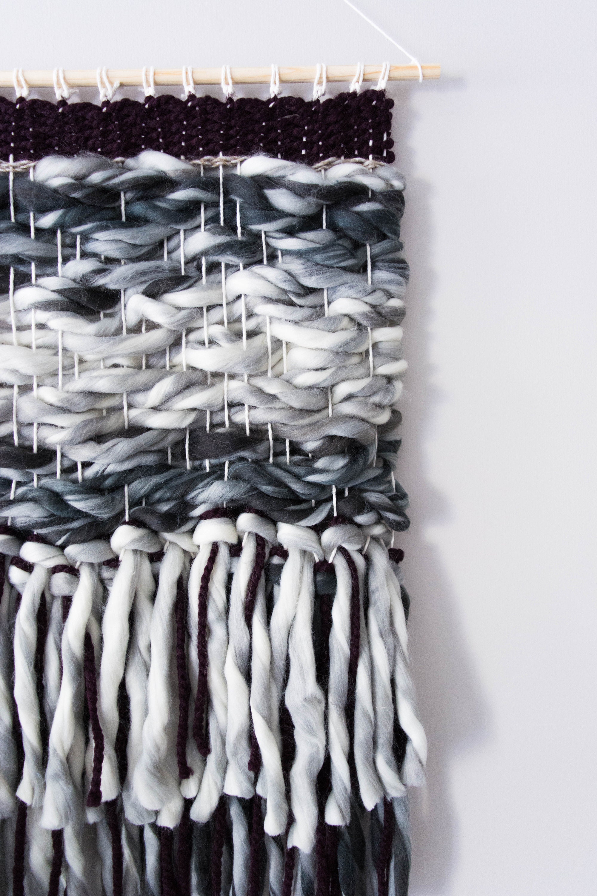 Grey and Black Wall Hanging, Gradient, Woven Wall Hanging, Home Decor ...