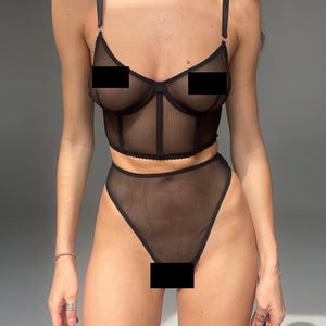 Corset lingerie,Sheer lingerie,Corset top,See through panty,See through lingerie,Sexy mesh lingerie,Sheer bra,Transparent lingerie