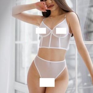 White sheer mesh lingerie,Lingerie see through,Transparent lingerie,Mesh bra,Sheer panty,Sheer panties,Wedding lingerie,See through bra