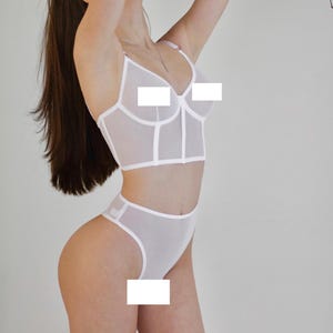 Ultra schiere Dessous, schiere Dessous, Flitterwochen Dessous, Sexy Unterwäsche, schiere Dessous-Set, Dessous-Sets, Dessous durchsichtig, Sexy BH Bild 1