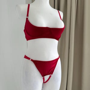 Shelf bra and strappy panties,Open back sexy set,Cupless bra,Quarter cup bra,Open cup lingerie,Seductive set,Cupless lingerie explicit