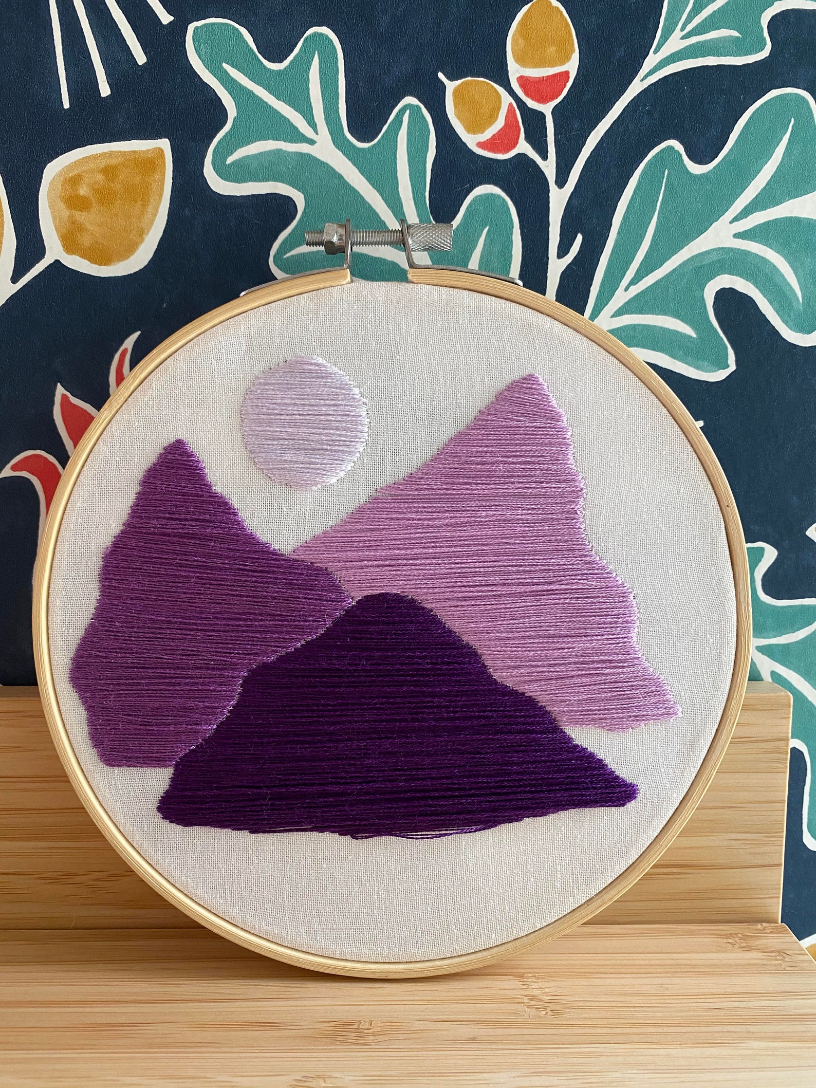 Mountain scene framed embroidery art  etsy Mountain scene framed embroidery art  etsy