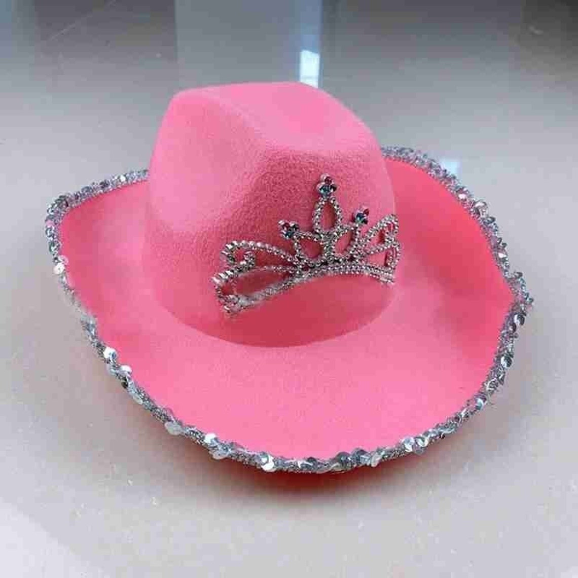 Crown Pink Cowboy Cowgirl Hat Western Tiara Cowgirl Hat for | Etsy