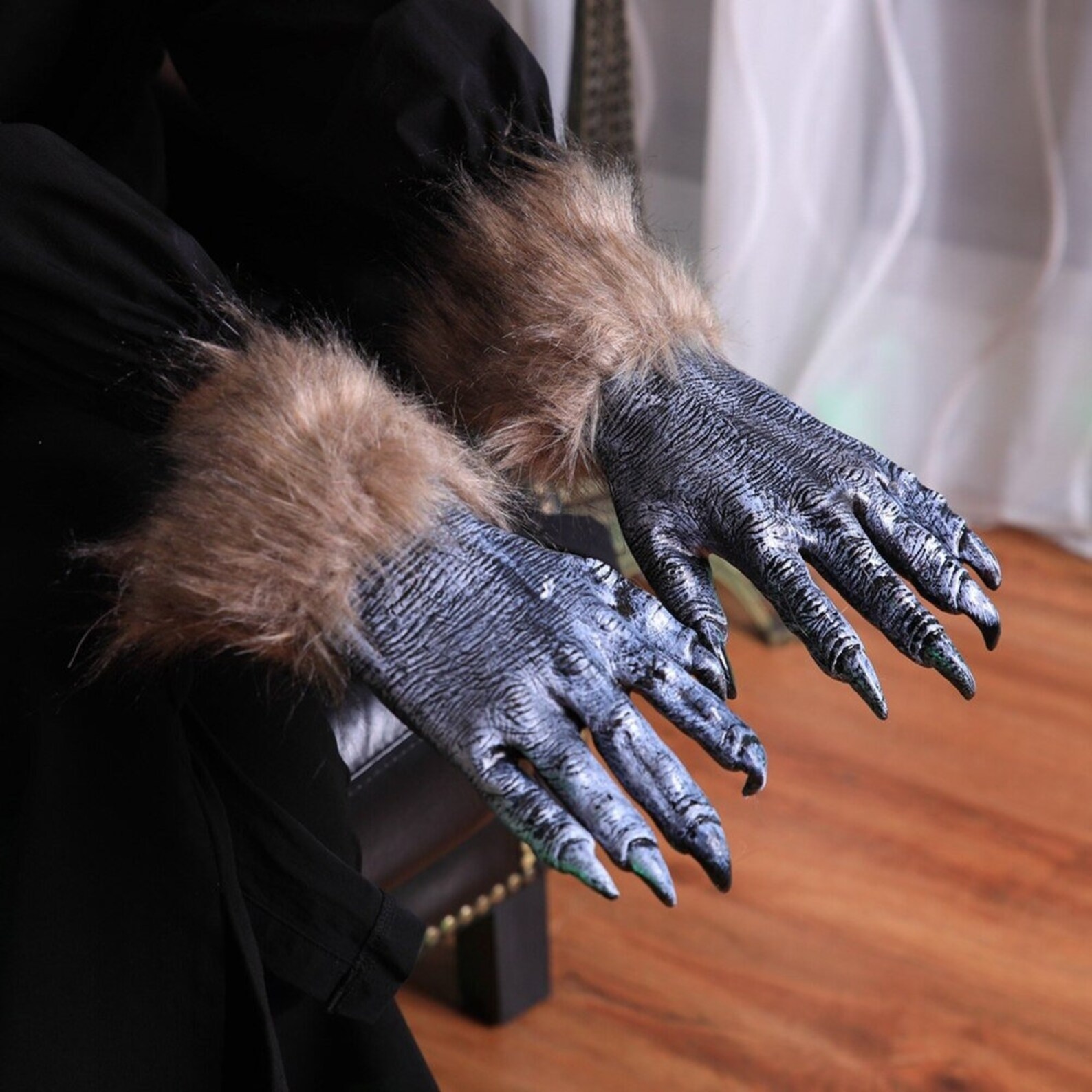 Wolf Claw Costume Latex Werewolf Claws With Faux Fur Latex Etsy