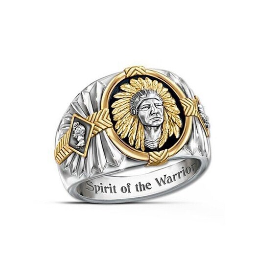 Indian Chief Ring for Men Native American Indian Head Rings Etsy