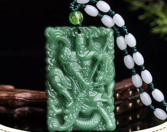 Mens Domineering God of Wealth Guan Gongwu Shengguan Yuyu Pendant Natural Xinjiang Hotan Jade Sapphire Brand Mens Domineering God of Wealth Guan Gongwu Shengguan Yuyu Pendant Natural Xinjiang Hotan Jade Sapphire Brand