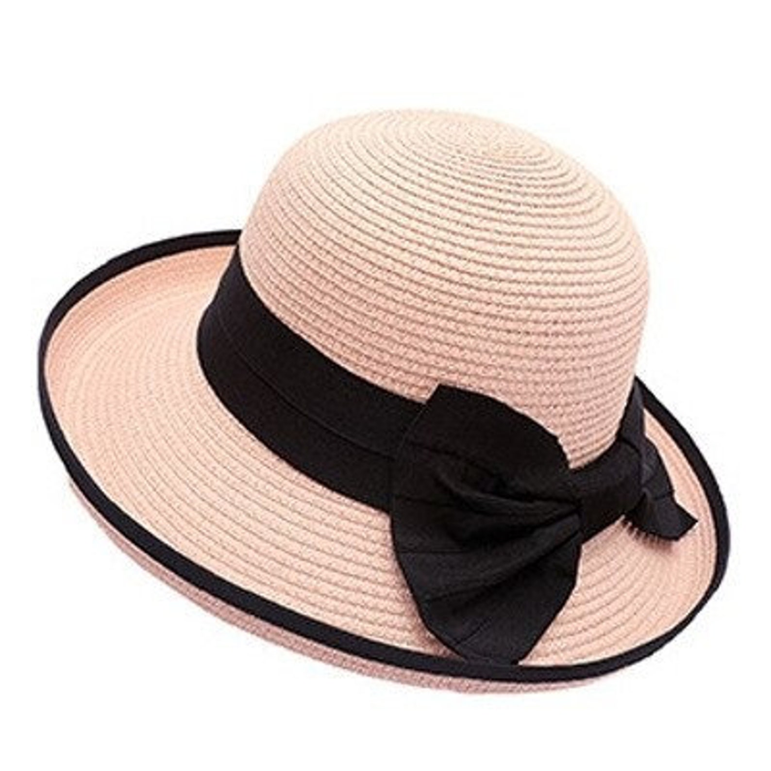 Foldable small brim sun hat navy black straw hat beach Etsy