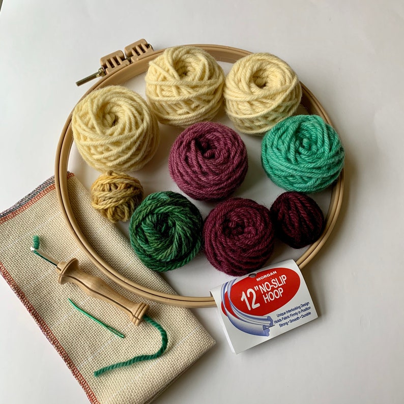 Oxford Punch Needle Kit /pattern Purple Beet Punch Needle Etsy