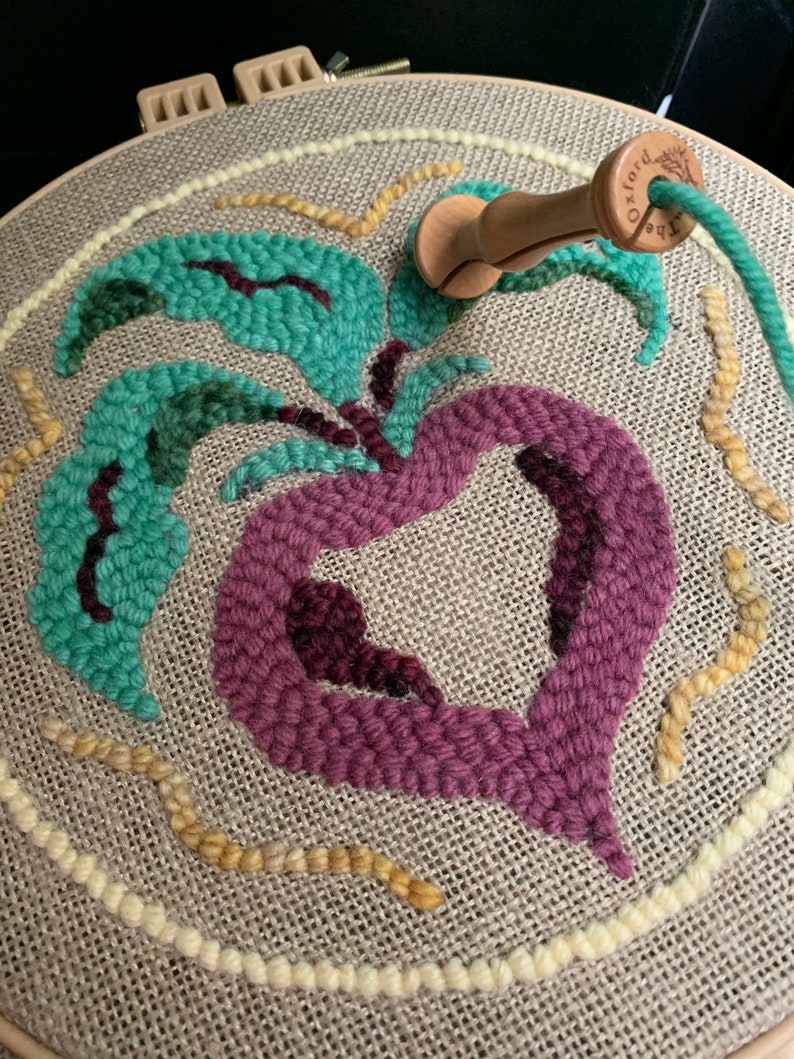 Oxford Punch Needle Kit /pattern Purple Beet Punch Needle Etsy