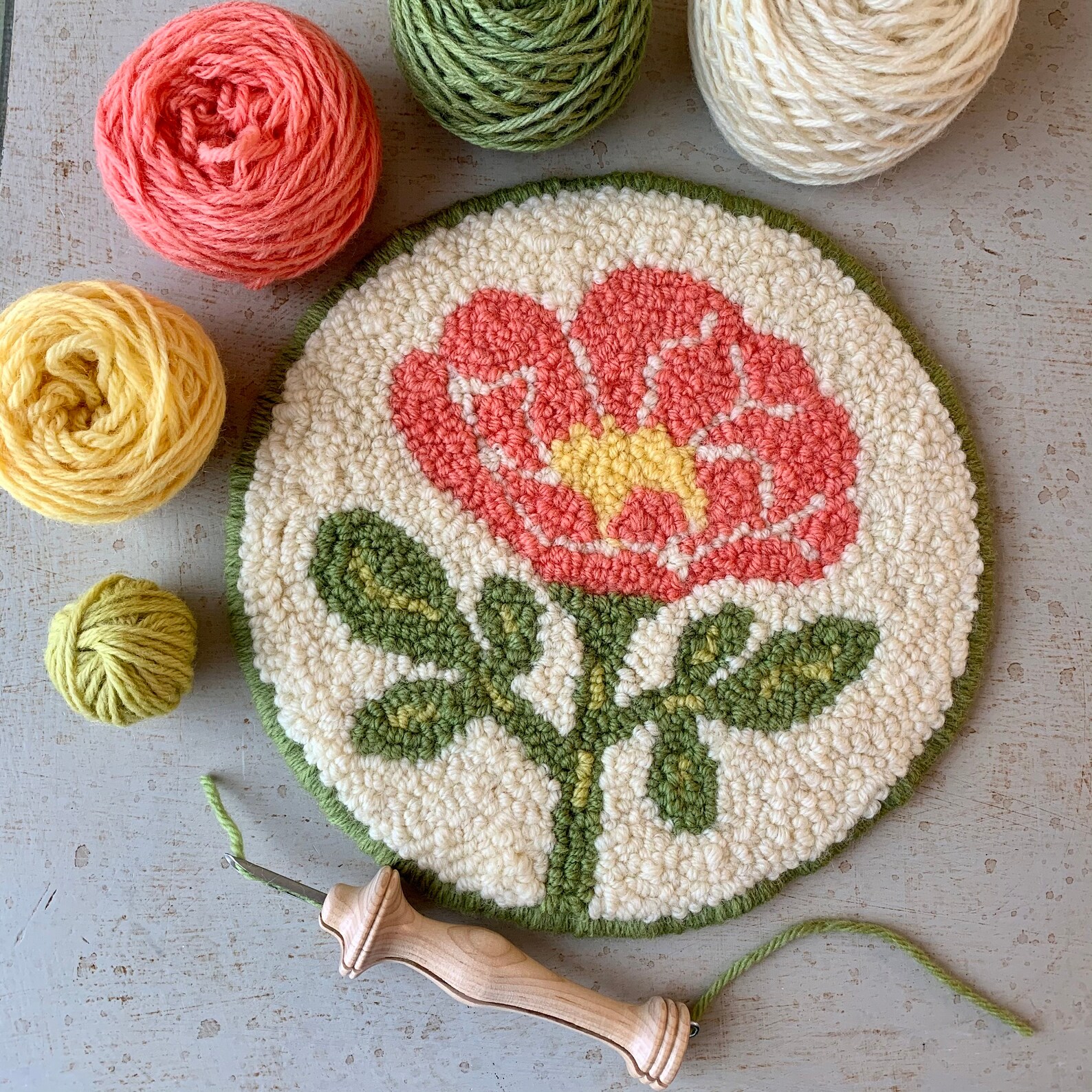 Oxford Punch Needle Kit/ Pattern Garden Peony Punch Needle Etsy