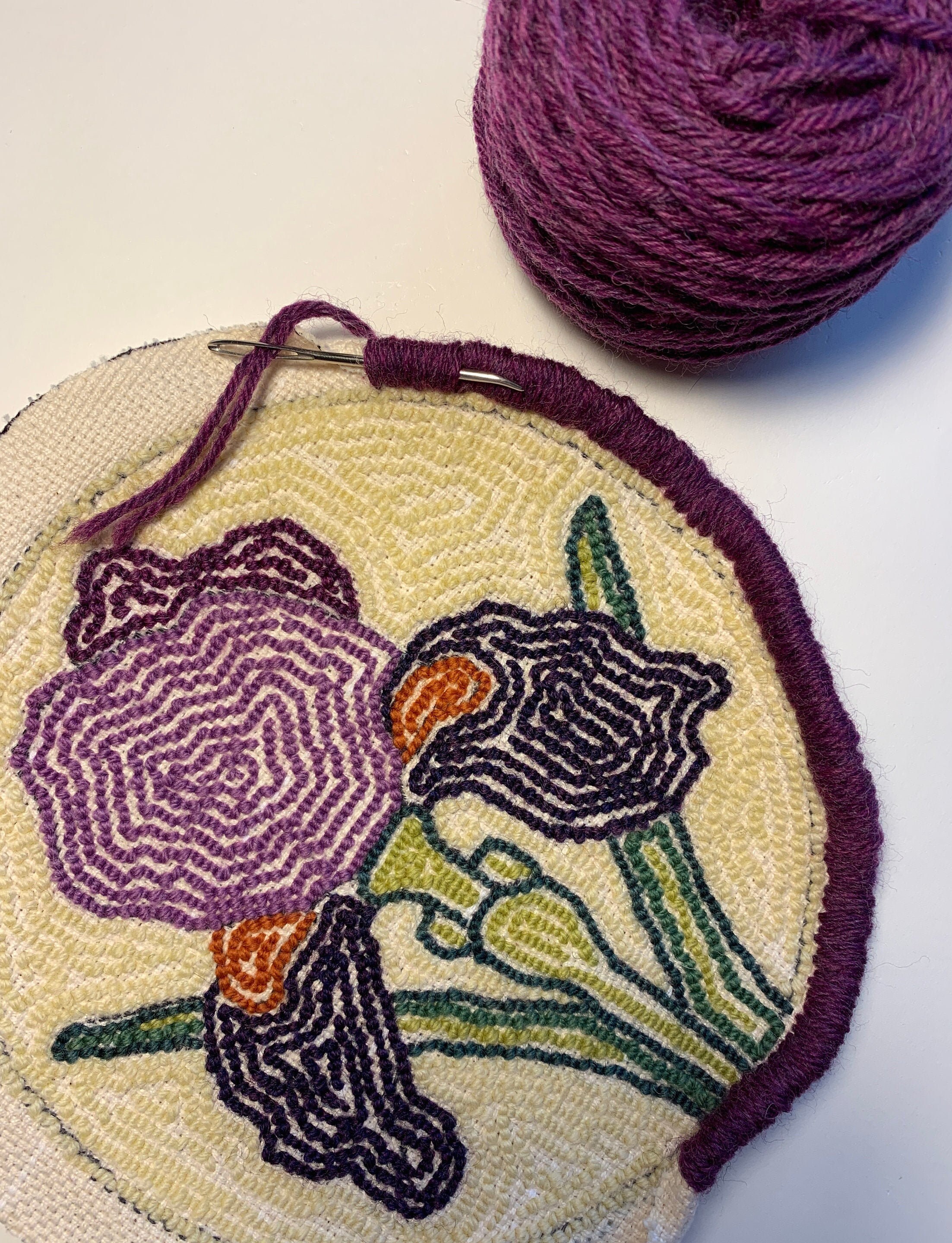 Oxford Punch Needle Iris Kit DIY Floral Punch Pattern 13 Etsy