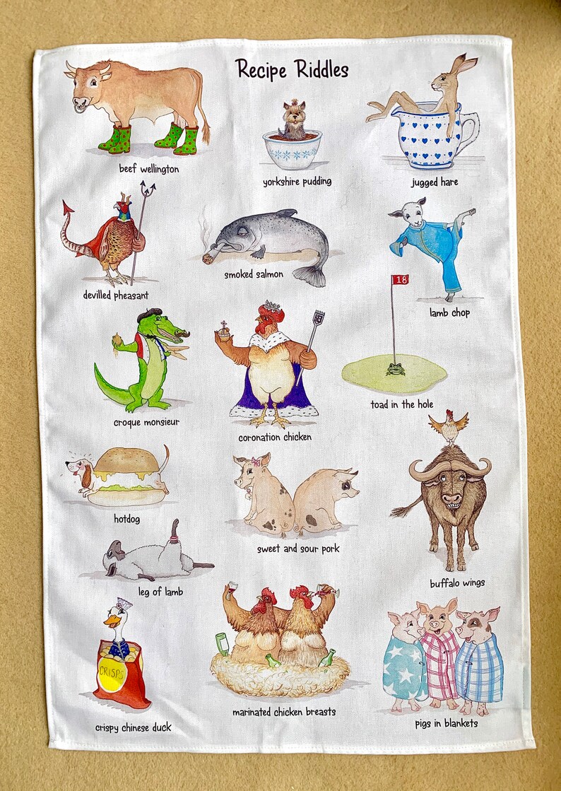 Recipe Riddle Tea Towel Etsy