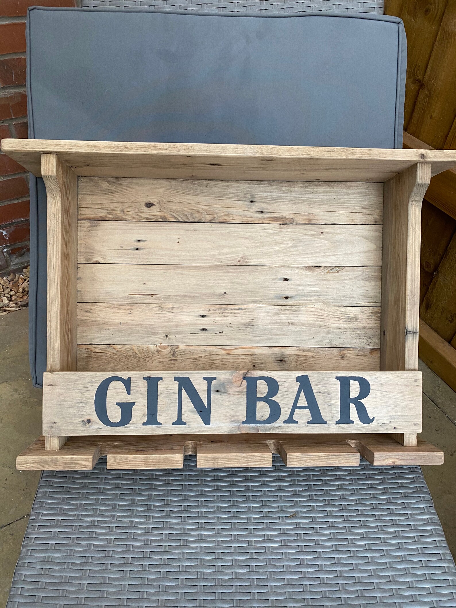 Handmade Rustic Gin Bar Made From Recycled Pallet Wood Etsy
