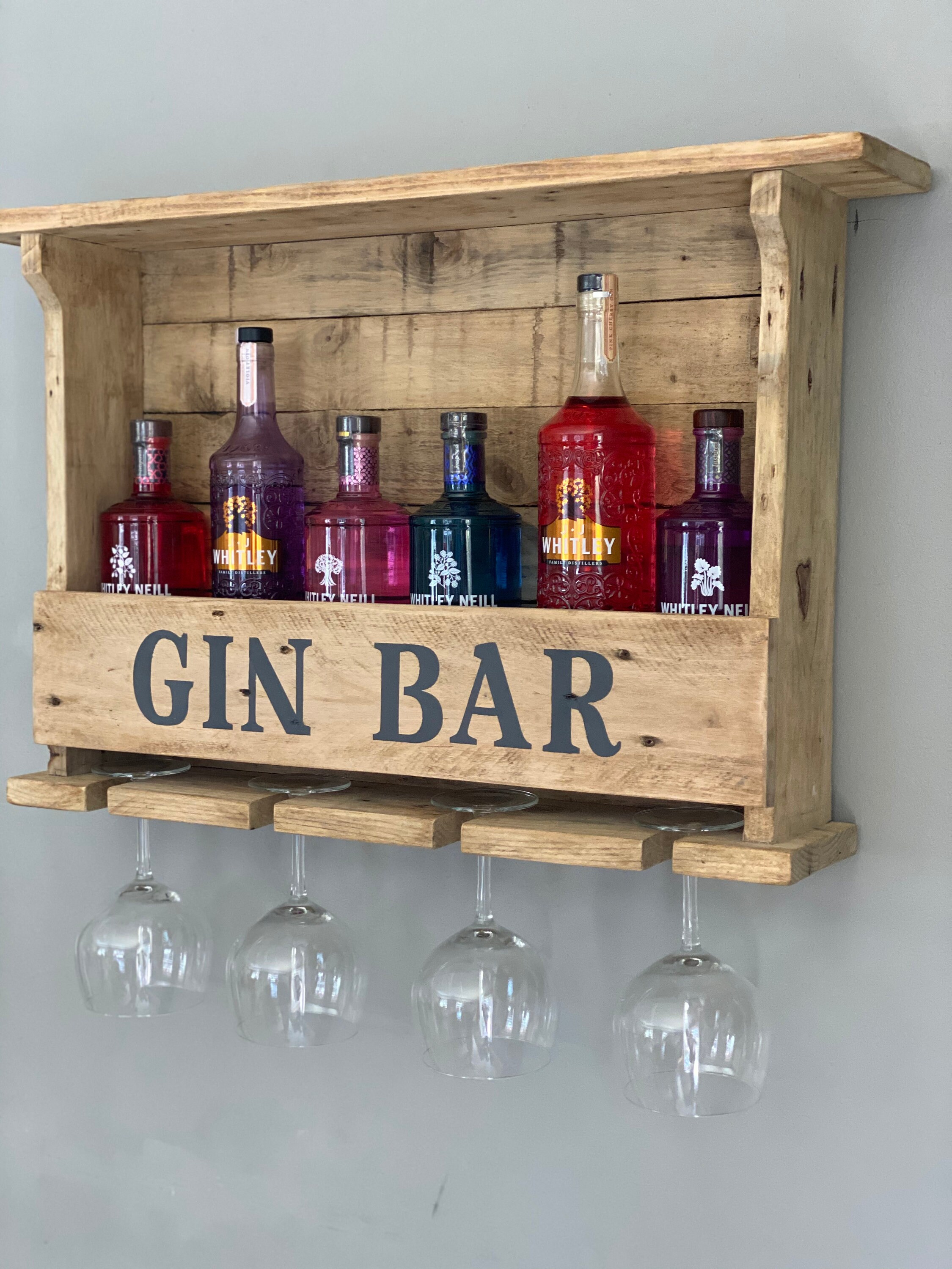 Handmade Rustic Gin Bar Made From Recycled Pallet Wood Etsy UK
