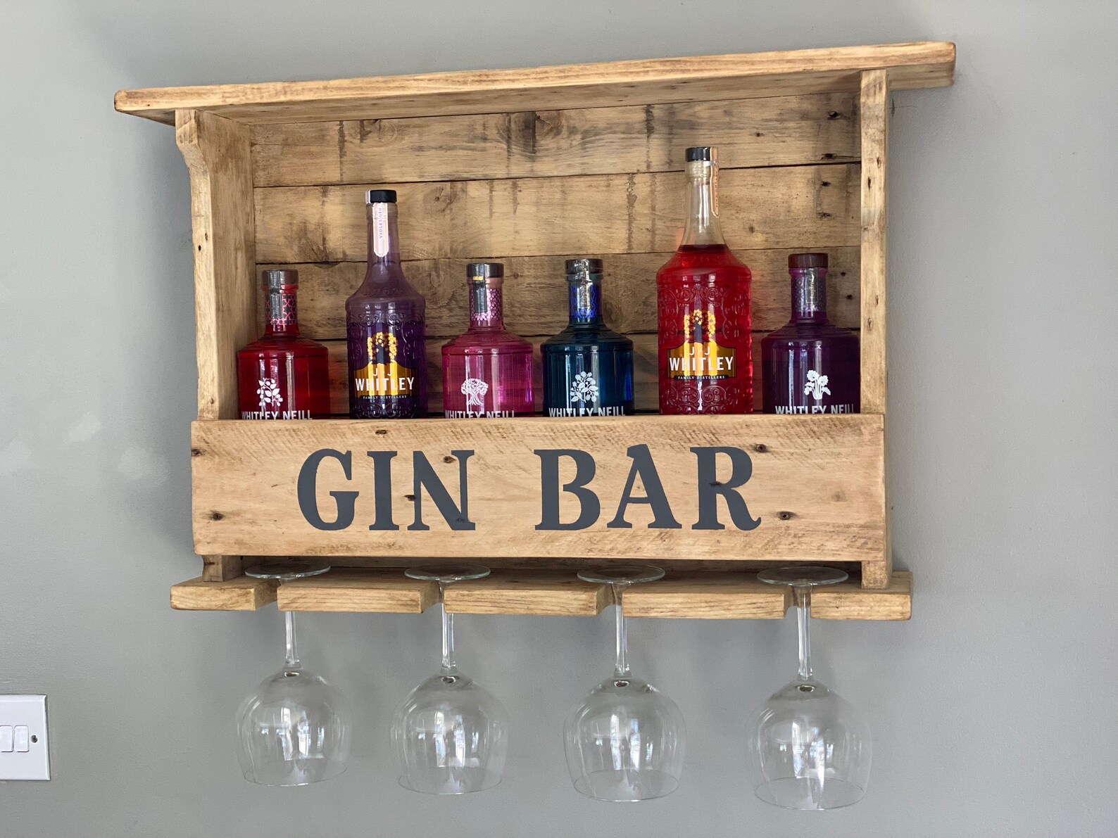 Handmade rustic Gin bar made from recycled Pallet wood Etsy