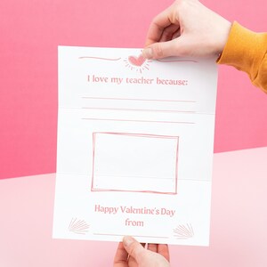 LAGE INKT - Afdrukbare leraar Valentijnskaart, Instant Download, Print thuis