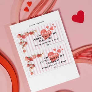 LOW INK - Strawberry Classroom Valentines + Teacher Valentine, pdf
