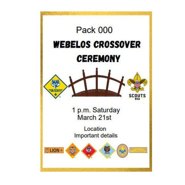 LOW INK Crossover Ceremony Poster/Invitation - Editable PDF