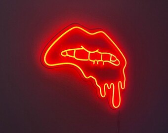 Lips Neon Sign Etsy Say goodbye to your boring lighting and spice things up with this pink lips neon sign. lips neon sign etsy