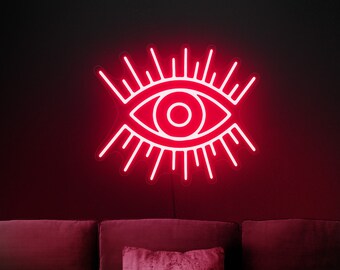 Eye neon sign, Mystical eye neon sign, Spiritual eye neon sign, Illuminati eye neon, All-seeing eye sign, Eye wall decor, Spiritual decor