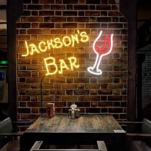 Custom Bar Signs for Home Bar Neon Bar Sign Bar Led Light Etsy