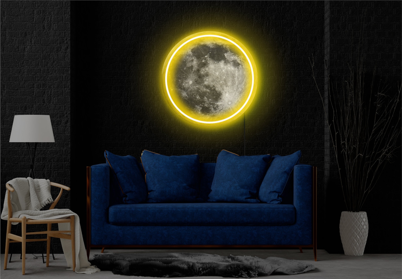 Moon Led Wall Decor Moon Neon Sign Moon Neon Light Moon Led Etsy