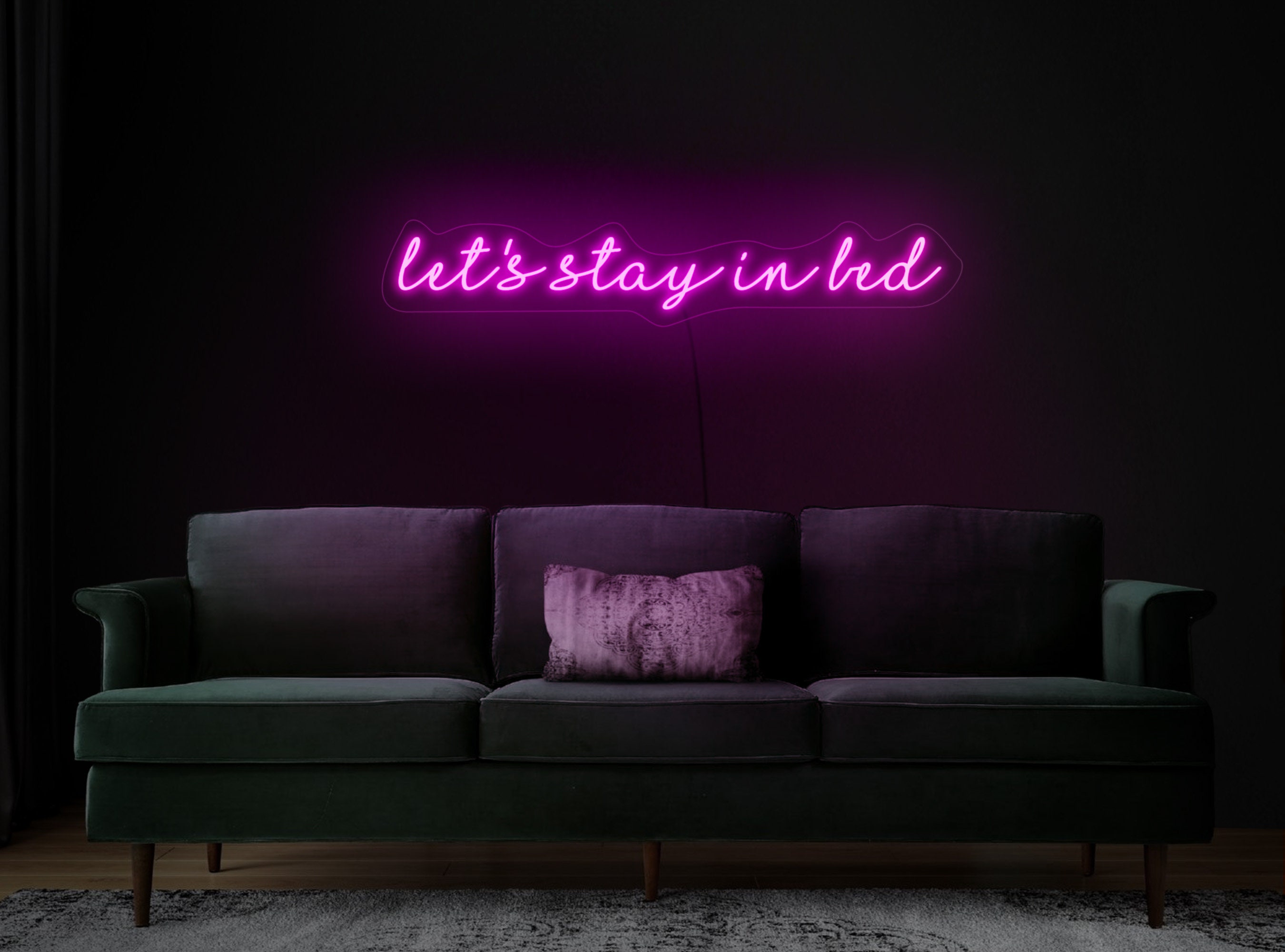 Lets Stay Bed Neon Sign Lets Stay in Bed Pink Neon - Etsy