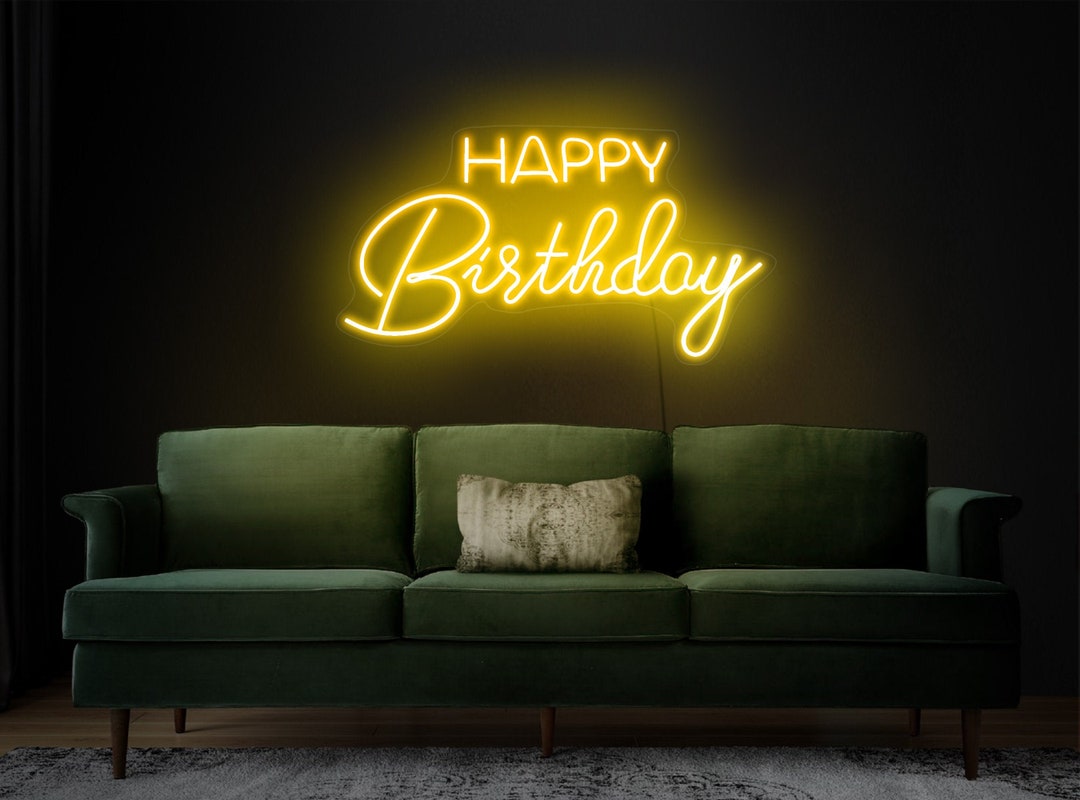Happy Birthday Neon Signhappy Birthday Neon Lighthappy Etsy
