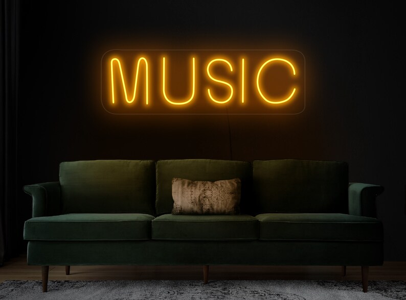 Music neon sign, Music neon light, Music led sign, Music light sign, Music wall decor, Neon sign wall decor, Neon sign for business image 1