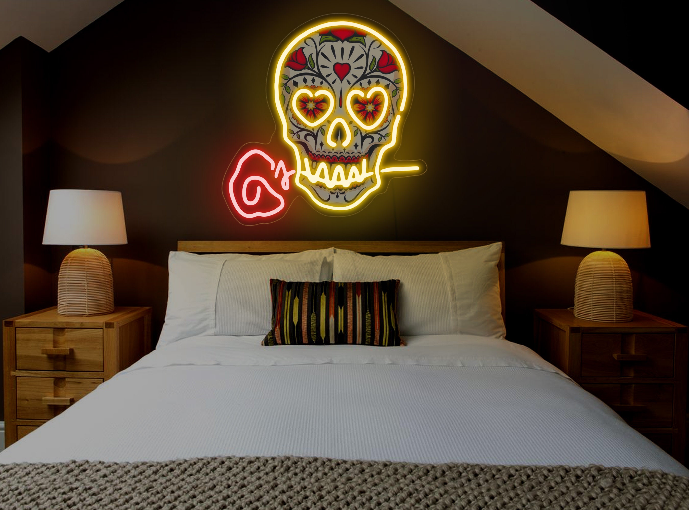 Sugar Skull Neon Sign Skull Led Sign Skull Light Sign Sugar - Etsy UK