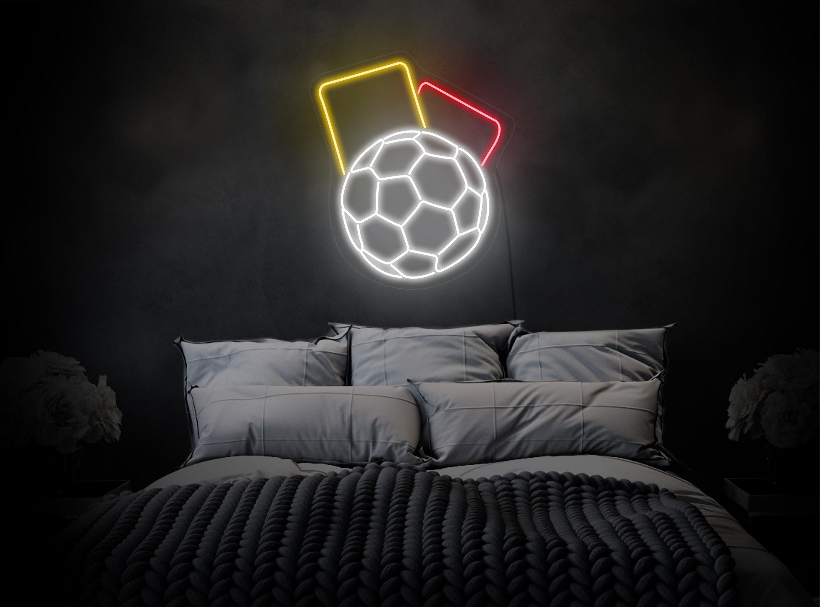 Personalized Soccer Jersey Neon Sign, Wall Hanging Decoration, Birthday Gift for Soccer Loving Son, Kids Room Wall Art, Soccer Jersey Neon Lamp