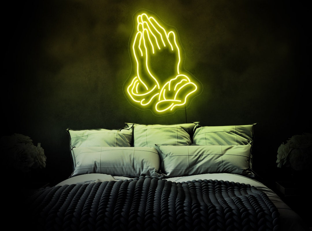 Praying Hands Neon Sign Praying Hands Sign Praying Hands Etsy