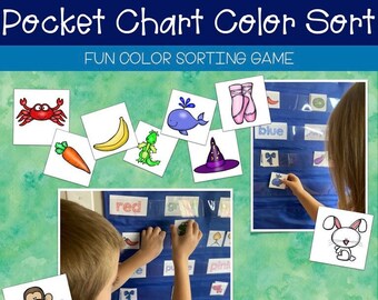 Color Sort Pocket Chart Game - Sorting by Color Practice