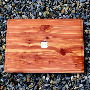 Cedar | Top & Bottom Real Wood Skin | Eco Friendly and Sustainable | MacBook Pro/Air 13 14 15 16 M1 M2 M3 | Gift for tech | by barqwood