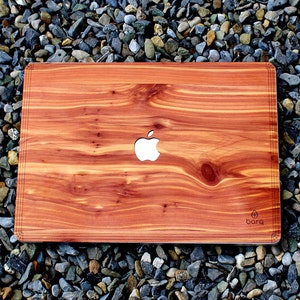 Cedar | Top & Bottom Real Wood Skin | Eco Friendly and Sustainable | MacBook Pro/Air 13 14 15 16 M1/M2 | Gift for tech | by barqwood