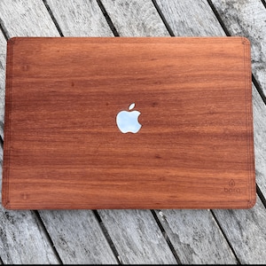 Santos | Top & Bottom Real Wood Skin | Eco Friendly and Sustainable | MacBook Pro/Air 13 14 15 M1 M2 M3 | Gift for tech | by barqwood
