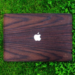 Rosewood | Top & Bottom Real Wood Skin | Eco Friendly and Sustainable | MacBook Pro/Air 13 14 15 16 M1/M2 | Gift for tech | by barqwood