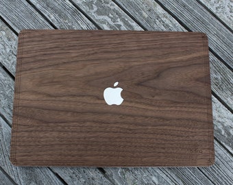 Walnoot | Boven- en onderkant Echt houten huid | Milieuvriendelijk en duurzaam | MacBook Pro/Air 13 14 15 16 M1/M2 | Cadeau voor tech | door barqwood