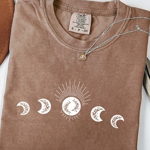 Moon Phase Shirts For Women, Celestial T-shirts Gift For Her | Comfort Colors Moon T Shirt, Astronomy Novelty Tee, Astrology Gifts for Her